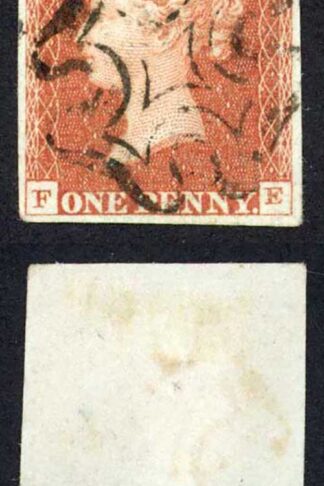 1841 Penny Red (FE) Plate 45 Fine Four Margins Black Cross Cat 150 pounds
