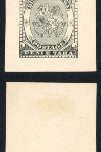 Tonga 1892 (PROOF) 1d ARMS of Tonga ADOPTED DESIGN in Black