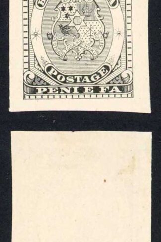 Tonga 1892 (Proof) 4d Arms of Tonga imperf single in black
