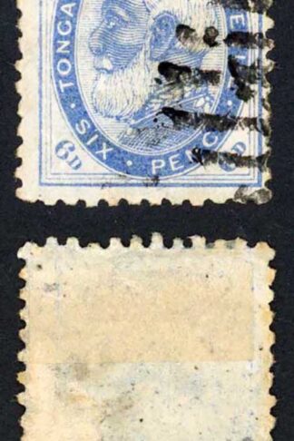 Tonga SG3 6d Blue Perf 11.5 All-round Stated to be Ex JH Abbott Harmers 1968
