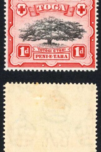 Tonga SG75 1d Wmk Script Missing H of TAHA M/M