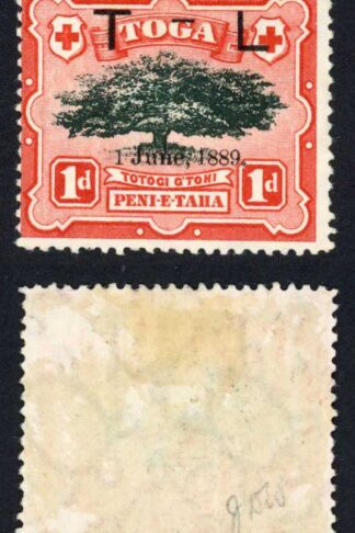 Tonga SG54a 1d Error 1889 for 1899 2mm Hyphen M/M Cat 250 pounds