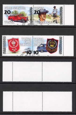 Tonga SG1371/6 police and Fire opt Set Fine used Cat 14.50