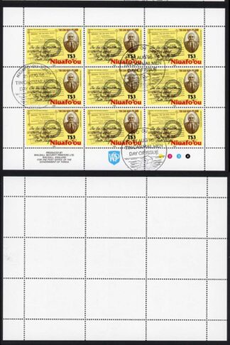 Tonga Niuafoou SG243/6 1996 Tin Can Pioneers Sheetlets Fine used Cat 85.50