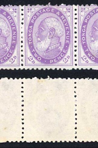 Tonga SG2ba 2d Bright Violet Perf 12 x 11.5 (3 x U/M) Strip Cat 275 pounds