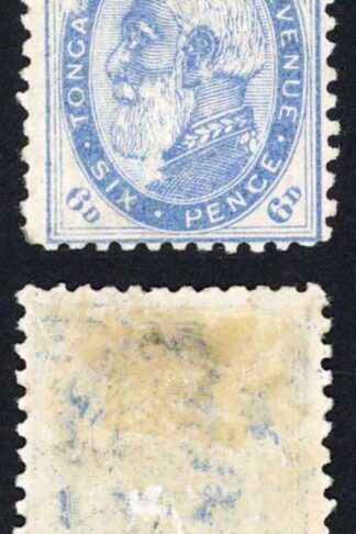 Tonga SG3ab 6d Dull Blue Perf 12 x 11.5 Mint (hinge remainder) Cat 45