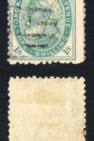 Tonga SG4 1/- Pale Green Perf 12.5 used Cat 5.50 pounds