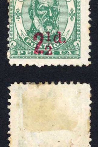Tonga SG16 2 1/2d on 2d Green in Carmine M/M (hinge remainder) Cat 28 pounds