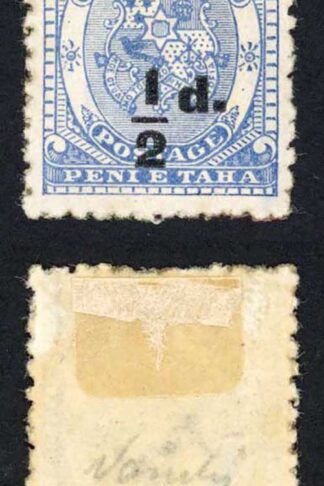 Tonga SG19 1/2d on 1d in Black M/M D below 1 Cat 50 pounds