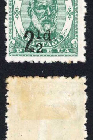 Tonga SG20 2 1/2d on 2d in Black M/M just a trace of fraction Bar Cat 25 pounds