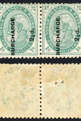 Tonga SG24ba 2 1/2d on 1/- Perf 12 x 11.5 Missing Stop M/M Cat 112 pounds