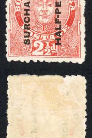 Tonga SG29 1/2d on 2 1/2d Vermilion M/M Cat 50 pounds
