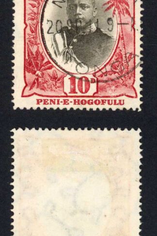 Tonga SG49 10d Black and Lake CDS used Cat 48 pounds