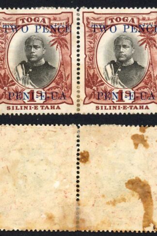 Tonga SG67a 2d on 1/- NO hyphen before TAHA MINT Cat 450 pounds