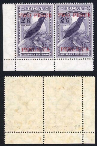 Tonga SG69 2d on 2/6 U/M Corner Pair Cat 80 pounds