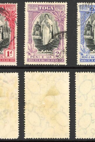 Tonga SG71/3 1938 20th Anniversary Set of 3 used Cat 26 pounds