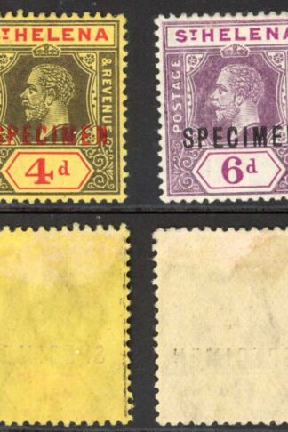 St Helena SG83s/4s Set of 2 Opt SPECIMEN M/M Cat 140 pounds