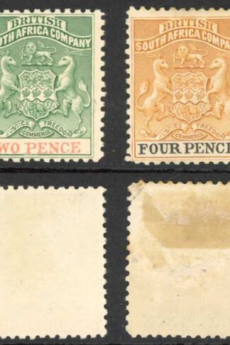 Rhodesia SG27/8 Thick Paper Set 2d no gum 4d M/M Cat 70 pounds
