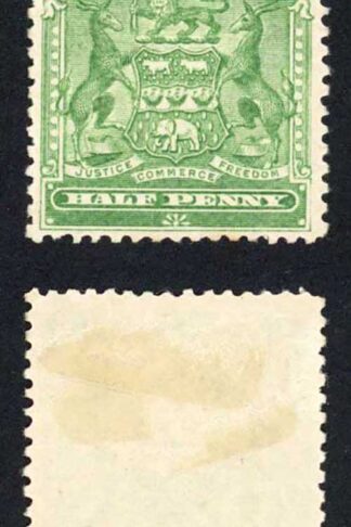 Rhodesia SG75a 1/2d Yellow green M/M Cat 7 pounds