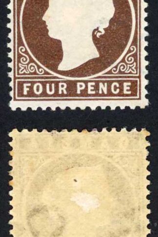 Gambia SG30 4d Brown wmk CA sideways M/M Cat 16 pounds