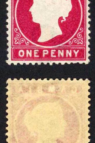 Gambia SG23 1d Crimson wmk CA sideways M/M Cat 11 pounds