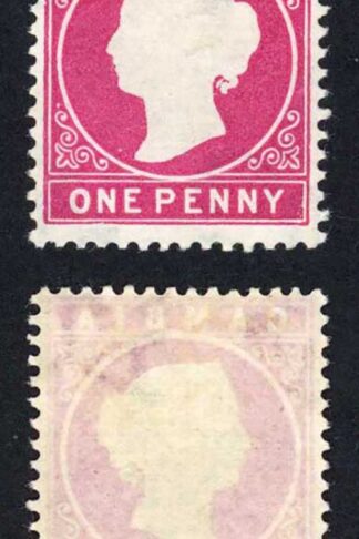 Gambia SG23b 1d pale carmine wmk CA sideways M/M Cat 8.50 pounds