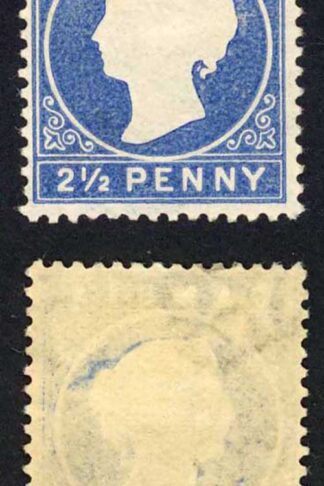 Gambia SG27 2 1/2d Deep Bright Blue wmk CA sideways M/M Cat 12 pounds