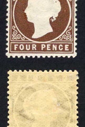 Gambia SG30 4d Brown wmk CA sideways M/M Cat 16 pounds