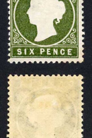 Gambia SG33 6d Bronze-green wmk CA sideways M/M Cat 48 pounds