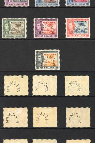Gambia SG150/61 Set of 16 PERF SPECIMEN M/M(10/- toned) Cat 550 pounds