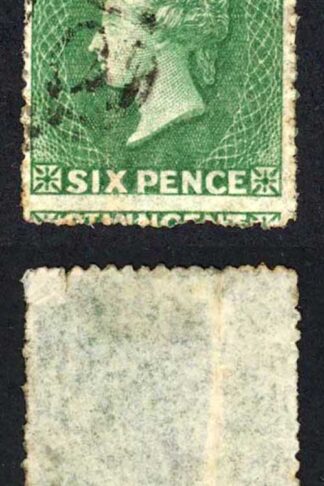 St Vincent SG4 6d Deep Green No Wmk Rough Perf 14 to 16 (crease) Cat 20 pounds