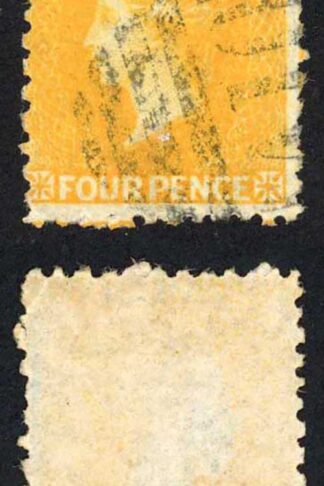 St Vincent SG12 4d yellow No Wmk Perf 11 to 12.5 Cat 170 pounds