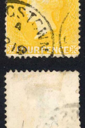St Vincent SG56 4d yellow Perf 14 CDS Cat 15 pounds