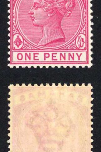Bahamas SG49 1d Bright Carmine (aniline) wmk CA fine M/M Cat 6.50 pounds