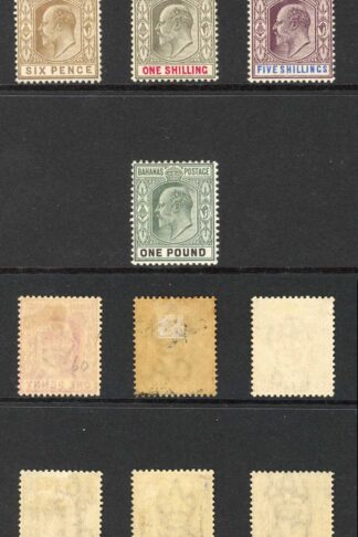 Bahamas SG62/70 KEVII Set wmk CA M/M Cat 375 pounds