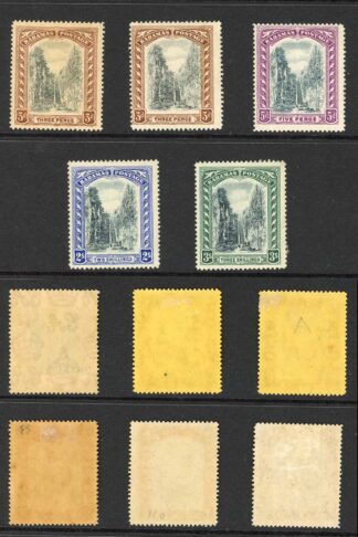Bahamas SG75a/80 Wmk Mult Crown CA M/M (plus shades) Cat 120 pounds