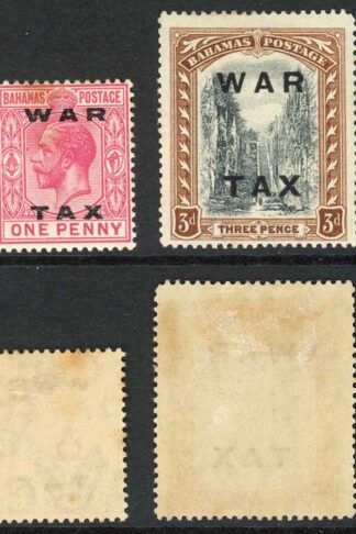 Bahamas SG 102/5 1919 WAR TAX Set of 4 M/M (1d tone spot) Cat 30 pounds