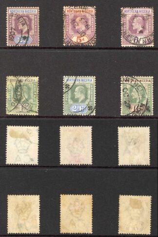 Northern Nigeria SG10/18 KEVII Set of 9 Wmk CA used Cat 225 pounds