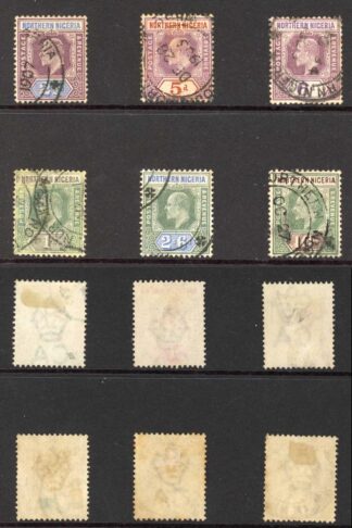 Northern Nigeria SG10/18 KEVII Set of 9 Wmk CA used Cat 225 pounds