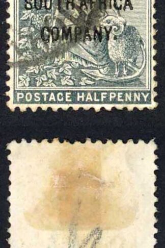 Rhodesia SG58 1/2d Opt British South Africa Company used Cat 25 pounds