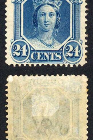Newfoundland SG30 24c Blue Yellowish Paper M/M Cat 55 pounds