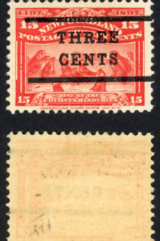 Newfoundland SG145 3c on 15c (type A) M/M Cat 250 pounds