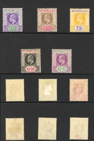 Seychelles SG46/56 1903 set of 11 M/M Cat 160 pounds