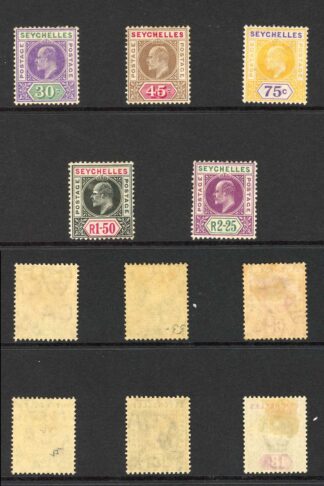 Seychelles SG60/70 Set Wmk Mult CA M/M Cat 150 pounds