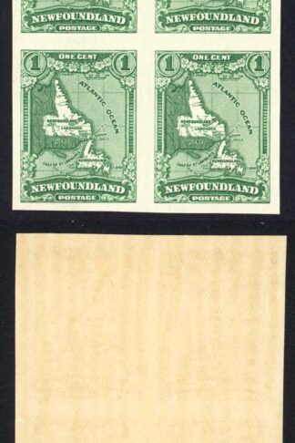 Newfoundland SG179c 1c Imperf Block U/M Cat 320 pounds