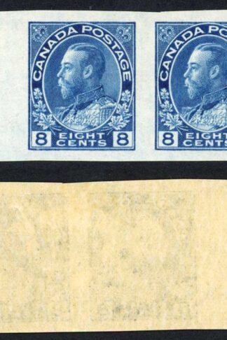 Canada SG 252 1922-31 8c blue imperf pair M/M