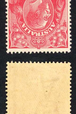 Australia SG21cjz 1d Rose-red RA Joined Wmk Inverted M/M Cat 120+++ pounds