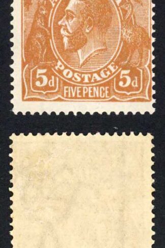 Australia SG23b 5d Yellow-brown Comb perf Fresh M/M Cat 35 pounds