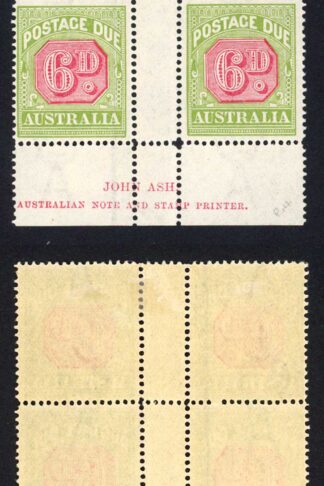 Australia SGD97 6d John Ash Print Gutter Block M/M
