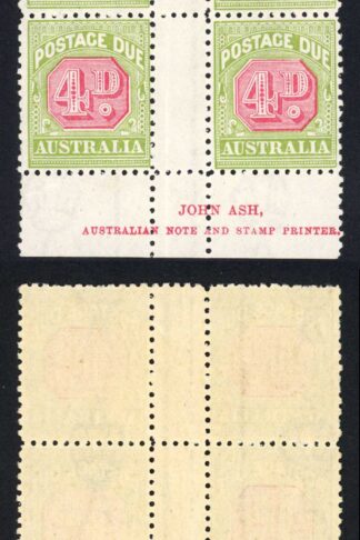 Australia SGD98 4d Perf 11 John Ash Print Gutter Block M/M